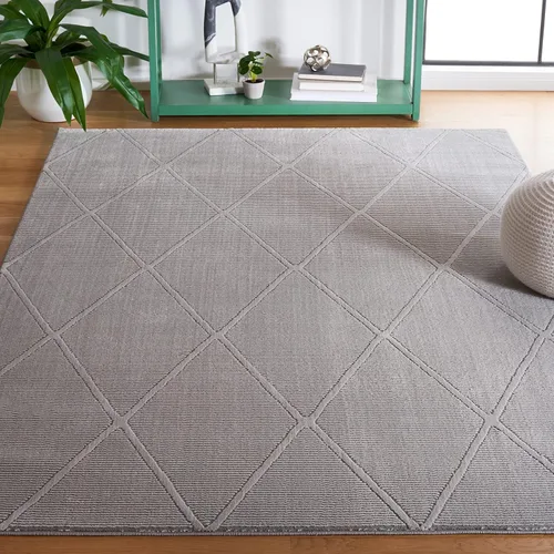 Miniatura 23 de SAFAVIEH Alfombra de área de 8 x 10 pies – Colección Revive – Grande – Gris, patrón de enrejado, no desprende pelusa y fácil limpieza, ideal
