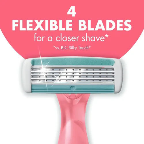 Miniatura 8 de BIC Soleil 4 Escape - Maquinillas de afeitar desechables para mujer, 4 cuchillas, afeitado cómodo, mango con aroma cítrico para mujer, 4