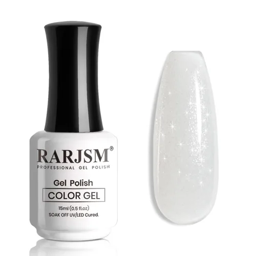 Miniatura 34 de RARJSM Esmalte de Uñas en Gel Rosa con Purpurina Nude, Rosa Brillante con Pigmento Dorado Brillante, Esmalte de Uñas en Gel Gelatinoso Transparente