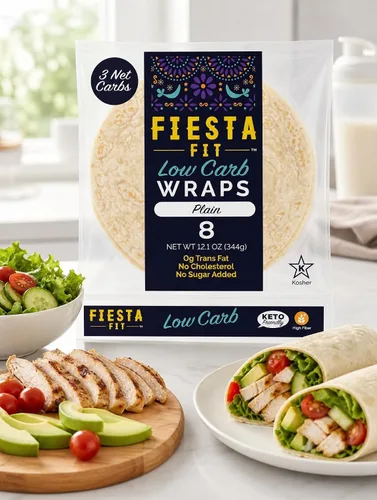 Miniatura 4 de Fiesta Fit Envolturas lisas bajas en carbohidratos (3 paquetes)