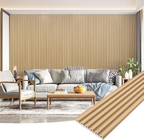 Miniatura 15 de Art3dwallpanels Paneles de pared de listones de madera, paneles de pared 3D insonorizados WPC de 104 x 6.7 pulgadas para decoración de pared Roble
