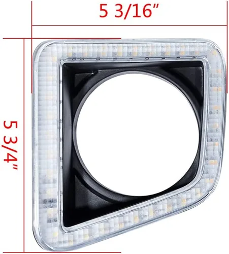Miniatura 4 de Compatible con Toyota Tundra 2014-2021 ámbar blanco DRL luz de circulación diurna conducción nocturna antiniebla kit de molduras de bisel