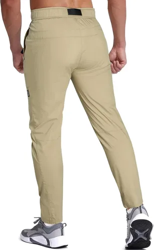 Miniatura 3 de JMIERR Pantalones deportivos casuales para hombre, cintura elástica de algodón, pantalones cargo chinos para senderismo, al aire libre, pantalones