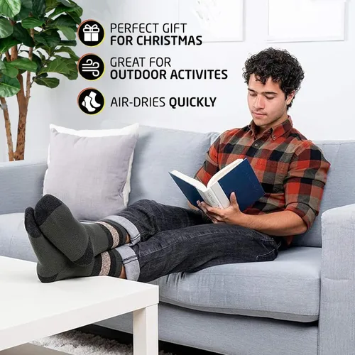 Miniatura 5 de HOT FEET - Calcetines térmicos para hombre, paquete de 24unidades, calcetines para frío extremo, para botas, calcetines de invierno con aislamiento
