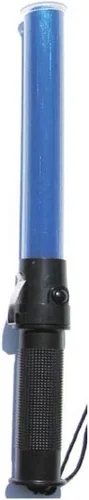 Bastón de luz, varita de seguridad de tráfico, varita de tráfico con señal LED con 3 modos intermitentes para control de tráfico, guía de Azul