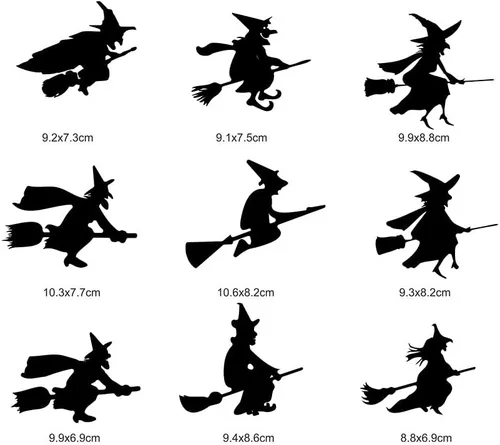 Miniatura 4 de Calcomanías de pared de bruja de Halloween, calcomanías de pared 3D, decoración para sala de estar, dormitorio, pared, ventana, decoración de espejo