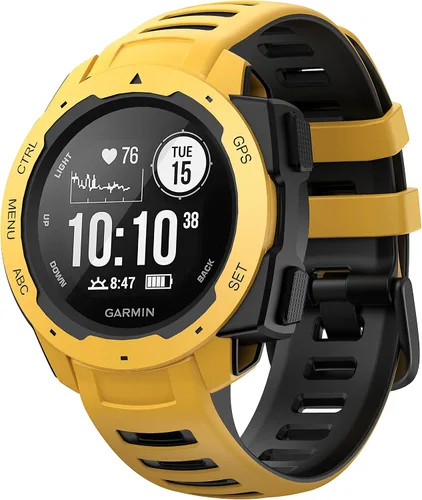 Miniatura 8 de NotoCity Correa de repuesto de silicona para Garmin Instinct Band compatible con Garmin Instinct 2/Solar/Tactical(negro-amarillo)