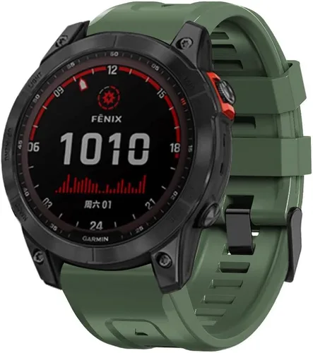 Miniatura 2 de REYDA Correa de silicona compatible con Garmin Fenix 7X/7X Pro/6X/6X Pro/5X/5X Plus/3/3 HR, 1.024 in, ajuste rápido, pulsera de silicona suave