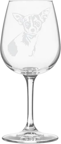 Miniatura 381 de Copa de vino de 12.75 onzas con diseño de perro grabado