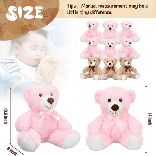 Miniatura 2 de Zhanmai Paquete de 9 lindos animales de peluche de osos de 14 pulgadas a granel para regalo de San Valentín, graduación, baby shower, fiesta