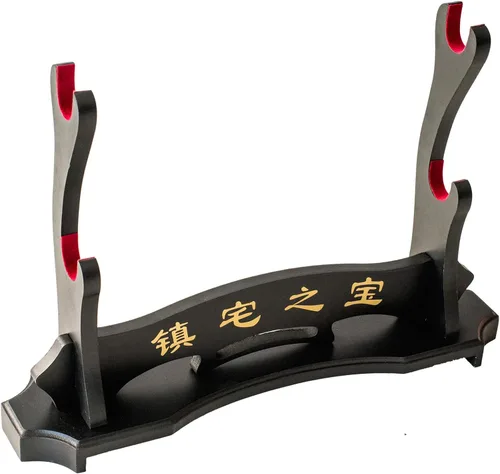 Miniatura 8 de Soporte para espada samurái, soporte para espada Katana Wakizashi Tanto de terciopelo acolchado para colgar en la pared, estante para espadas