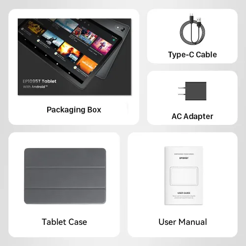 Miniatura 7 de ApoloMedia Tablet de 11 pulgadas, Android 16 2026 con procesador Octa-Core, 8 GB+128 GB, expansión de 1 TB, batería de 7000 mAh, tableta grande HD
