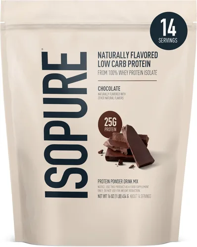 Isopure Proteína en polvo con bajo contenido en carbohidratos, 100% aislado de proteína de suero puro, libre de lactosa, libre de gluten, con