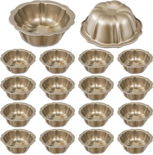 Miniatura 10 de Ctosree 8 piezas de 4 pulgadas estriado mini molde para pasteles antiadherente estriado molde de acero al carbono tubo de metal horno horno molde