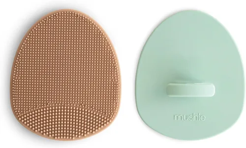 Miniatura 9 de mushie Cepillo para cuna de baño para bebé, cerdas de silicona suaves para piel seca, eczema y tratamiento de tapa de cuna, paquete de 2