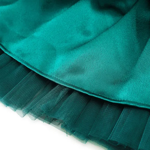 Miniatura 6 de Flofallzique Vestido de terciopelo para niñas pequeñas, con volantes, de manga larga, vestido de tul de princesa para fiesta de cumpleaños, de 1 a