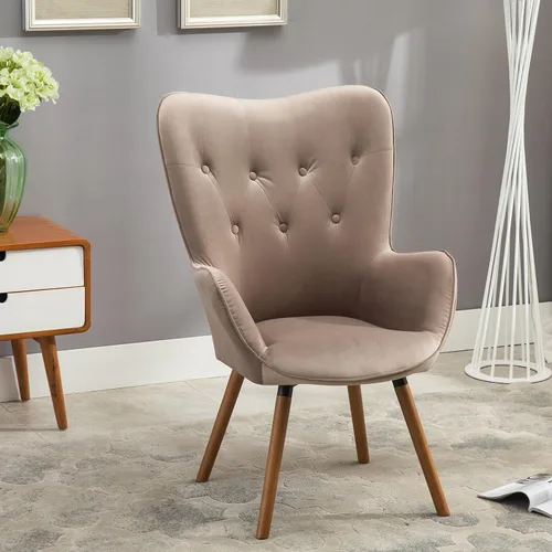 Miniatura 7 de Roundhill Furniture - Silla decorativa doarnin contemporánea de terciopelo sedoso con respaldo de botones, Tela, Chocolate