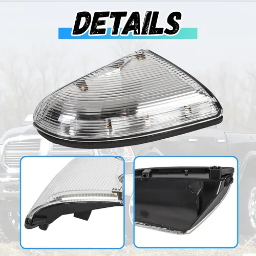Miniatura 6 de ECOTRIC Luz de Charco de Señal de Giro del Espejo Izquierdo Compatible con Dodge Ram 1500 2009-2013 y 2500 2010-2013 LH Cubierta de Carcasa