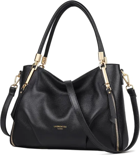 Bolso de mano de cuero genuino para mujer, bolso con asa superior y bolsos para mujer, bolso de hombro grande