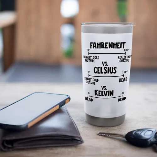 Miniatura 7 de Fahrenheit vs Celsius vs Kelvin Stainless Steel Insulated Tumbler