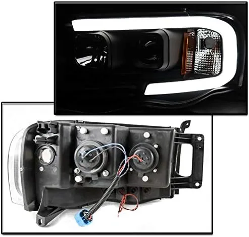 Miniatura 2 de Para Dodge Ram 1500/2003-2005 2500/3500 LED DRL 2002-2005 Faros delanteros de proyector negro