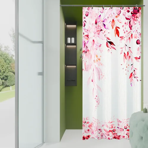 Miniatura 23 de Cortina de ducha de hojas de eucalipto negras para baño: juego de cortinas de ducha con acuarela de arte estético con ganchos, decoración de tela