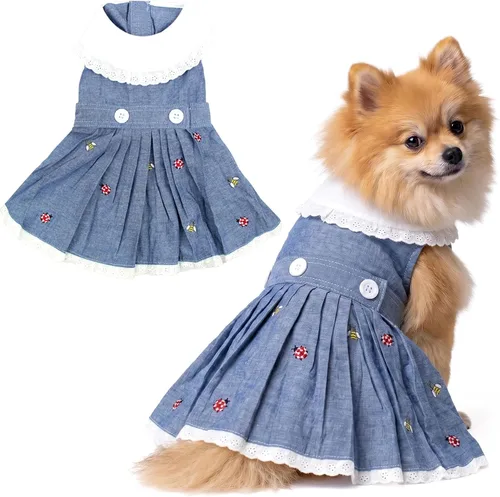 Miniatura 12 de Parisian Pet Chambray - Vestido para perro - Ligero sin mangas para perro, niña, talla XS Chambray en general