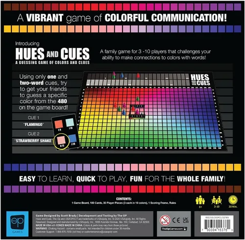 Miniatura 13 de HUES and CUES Juego de adivinanzas de colores vibrantes, perfecto para la noche de juegos en familia Conecta pistas y colores 480 cuadrados
