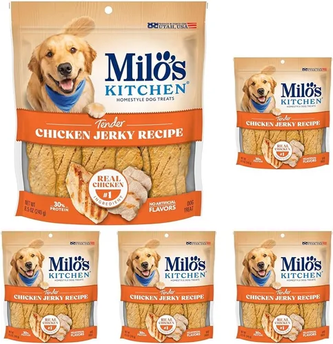 Miniatura 16 de Milo's Kitchen Homestyle - Golosinas para perros, rebanadas de salchicha de pollo y manzana, 18 onzas, altas en proteínas, sin sabores artificiales