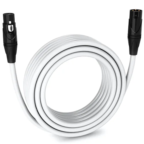 Miniatura 38 de LyxPro Cable de micrófono XLR hembra a macho de ángulo recto de 3 pines de 1.5 pies para altavoces amplificados, interfaz de audio, rendimiento
