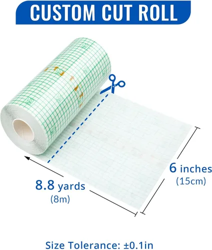 Miniatura 5 de LotFancy Vendaje de cuidado posterior para tatuajes, rollo de 6 x 8.8 yardas, apósito de película transparente impermeable transparente, envoltura