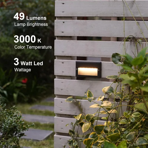 Miniatura 2 de GOODSMANN Kits de luces de paso de bajo voltaje de 5.5 pulgadas al aire última intervensión 12V CA Luces de escalera de paisaje cableadas 8PK 3W LED