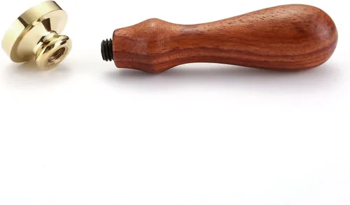 Miniatura 3 de Yoption - Sello de cera con mango de madera vintage, cabeza de latón extraíble, sello clásico de cera, ideal para adornar sobres, invitaciones