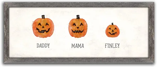 Miniatura 45 de Personal-Prints Familia Jack-O-Lantern – Regalo único personalizado de Halloween u otoño para Acción de Gracias o decoración y inauguración