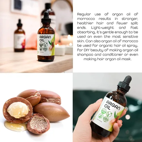 Miniatura 4 de Premium Nature Aceite de argán para el cabello, virgen, 100% puro, prensado en frío, aceite de argón para el cabello, estimula el crecimiento