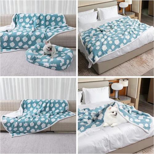 Miniatura 25 de Manta impermeable para mascotas, manta roja de perro para funda de cama, sofá, elegante manta jacquard para mascotas, para cachorros, gatos, rojo