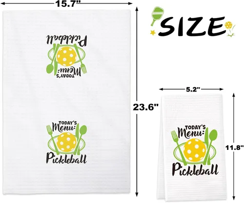 Miniatura 3 de Vansolinne Juego de 4 toallas de cocina de regalo de Pickleball para Navidad, juego de 4 paños de cocina, juego de toallas de mano de cocina