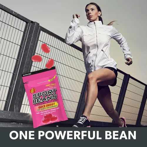 Miniatura 5 de Extreme Sport Beans® - Gomitas energizantes para ejercicio con cafeína, electrolitos y vitaminas, por Jelly Belly - Sabor a cereza, caja de 24