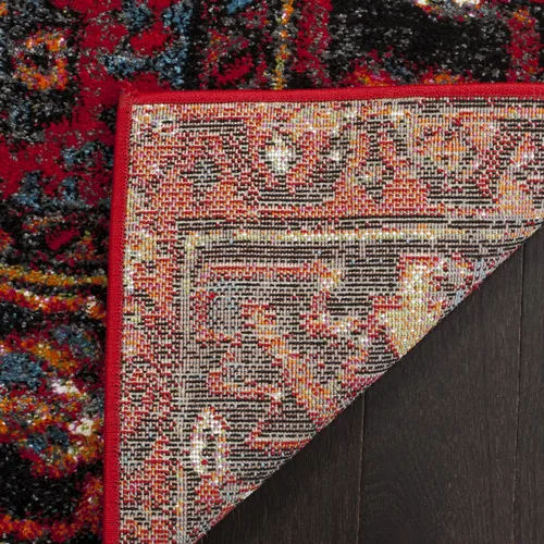 Miniatura 6 de SAFAVIEH Vintage Hamadan Collection Alfombra - 5'3" x 7'6", Rojo & Multi, Diseño tradicional persa, que no desprende pelusa y fácil de limpiar