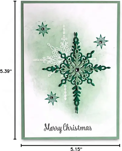 Miniatura 9 de Juego de 7 piezas de troqueles de metal con diseño de copo de nieve Starlight, troqueles de corte de tarjetas de copo de nieve de Navidad