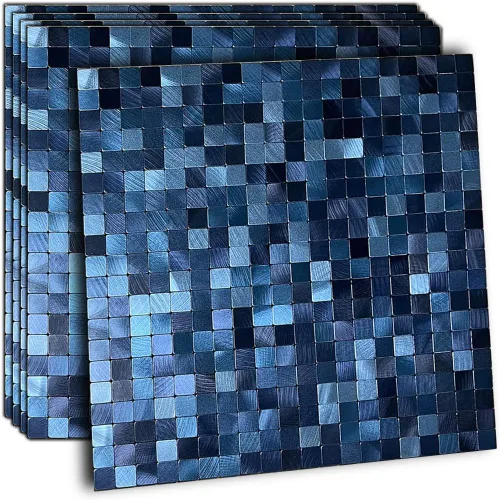 Miniatura 11 de XUANINY 10 hojas de azulejos de aluminio de superficie negra para loseta en muro para cocina
