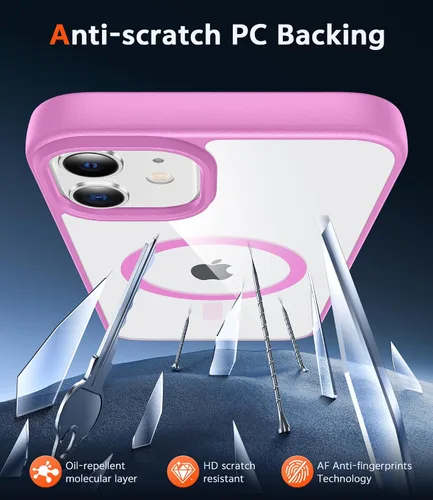 Miniatura 1238 de FNTCASE Funda para iPhone 13 Pro-Max: Fundas magnéticas transparentes compatibles con Magsafe Slim anti amarillamiento protección contra caídas