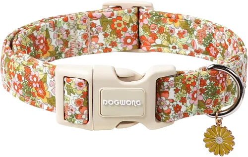 Miniatura 43 de DOGWONG Collar de Algodón Navideño para Perro, Collar de Perro Rojo de Papá Noel, Collares Duraderos para Mascotas de Fiestas Navideñas, Lindo Rojo
