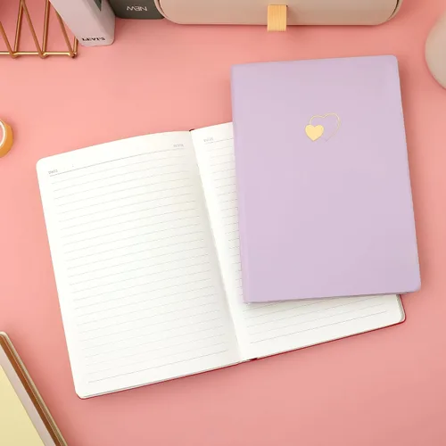 Miniatura 8 de CAGIE Cuaderno con líneas para mujeres y niñas de 256 páginas, lindo diario con cuero en forma de corazón para escribir, cuadernos A5 de tapa blanda