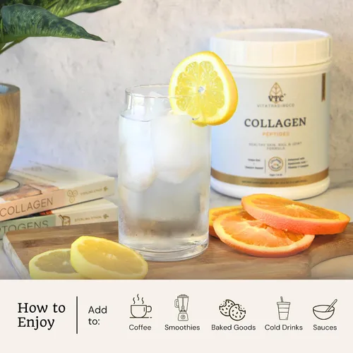 Miniatura 6 de VTC VitaTradingCo. - Péptidos de colágeno en polvo alimentados con pasto Tipo I y III Ácido hialurónico y vitamina C Cabello saludable, piel
