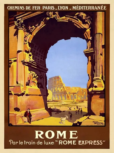 Magnet 1920s Arch of Titus Rome - Hoja magnética de vinilo de viaje italiano estilo vintage para taquillas, coches, carteles, refrigerador de 5