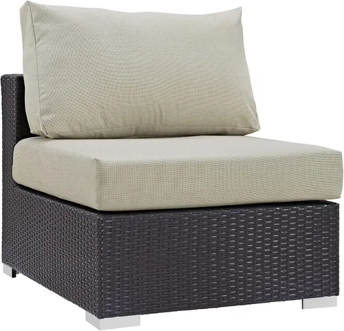 Miniatura 18 de Modway EEI-1911-EXP-ORA Convene - Muebles otomanos cuadrados de tela para patio, muebles de exterior, color naranja espresso Espresso Naranja