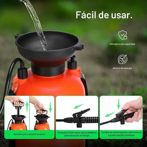 Miniatura 4 de VIVOSUN Pulverizador a presión de bomba de 1.35 galones, botella de agua a presión para césped y jardín con correa ajustable para el hombro