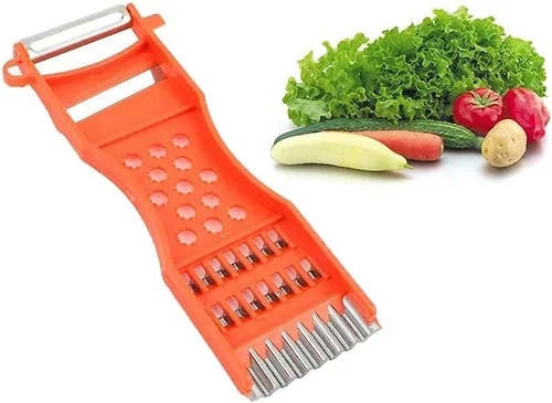 Miniatura 4 de Saim - Pelador de verduras, raspador de metal, rallador de frutas, cortador de verduras, 7 en 1, herramienta multifunción para cocina, naranja, 2