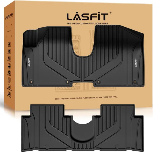 Miniatura 32 de LASFIT Alfombrillas de Piso Compatibles con Nissan Armada 2017-2018 / Infiniti QX56 2011-2013 / Infiniti QX80 2014-2018, TPE Para Todo Clima Ajuste